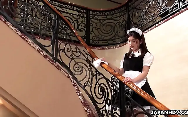 Naughty Japanese Maid Anna Kimijima Sucks Her Boss Dry