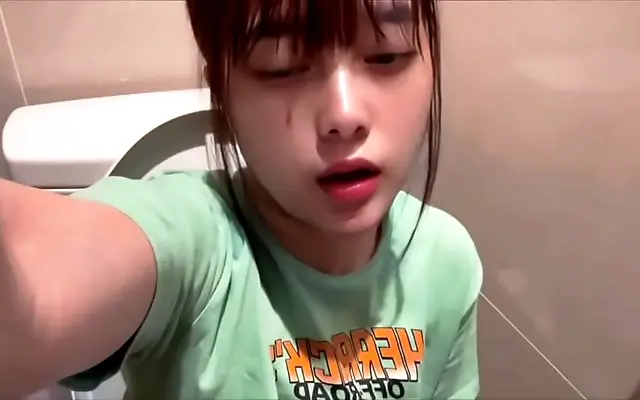 Stocking Legs Spread in Stall as Moans Build to Climax