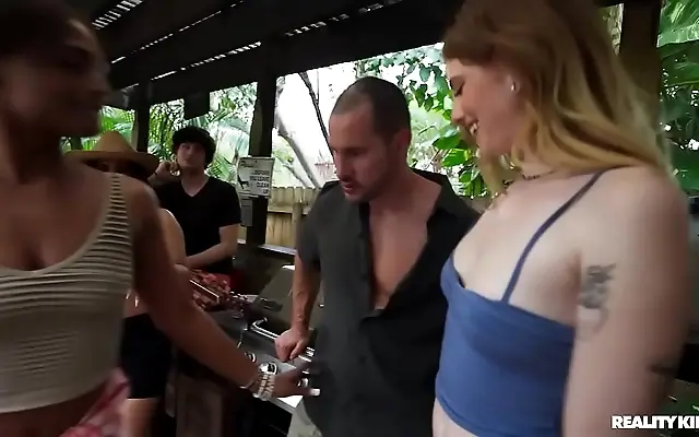 Blonde Babe's Wild Threesome Ride with Two Athletic Stallions
