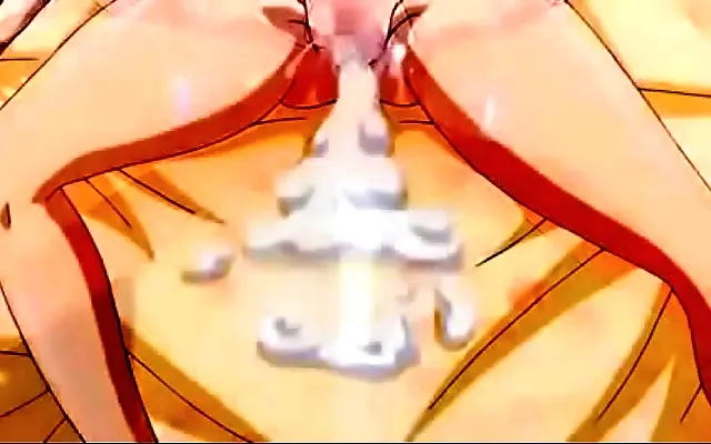 Seductive anime beauty basks in creamy ecstasy during forbidden fantasy