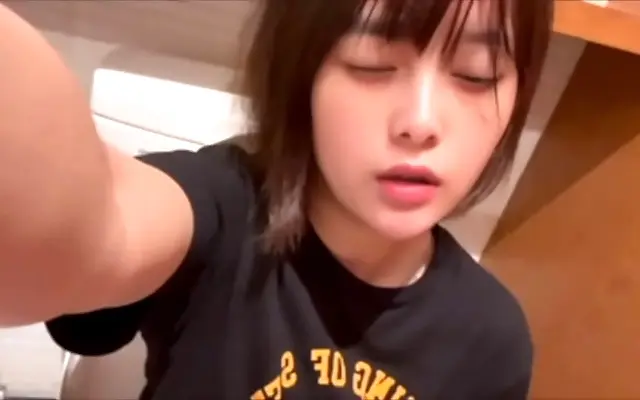 Naughty Japanese student's secret fitting room fantasy spills into real pleasure