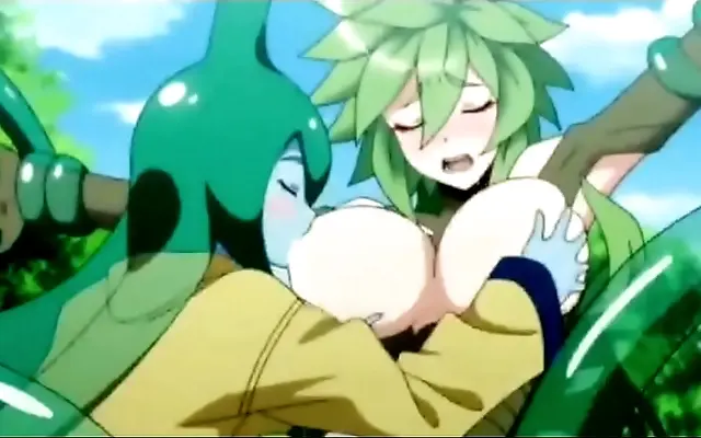 She seductively sucks, slick with slime