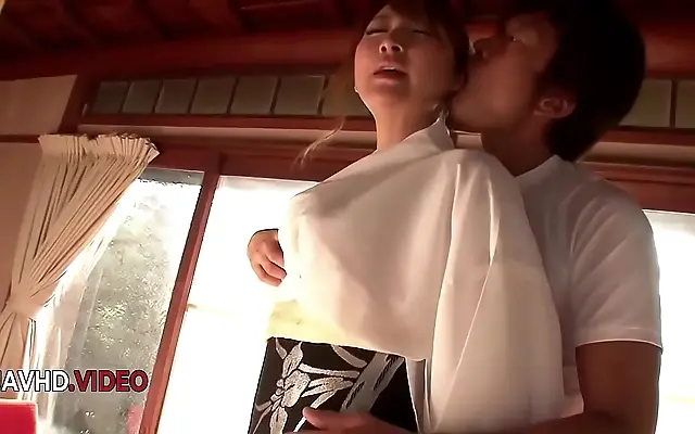 Sensual Japanese milf gives a teasing blowjob before a wild fuck fest