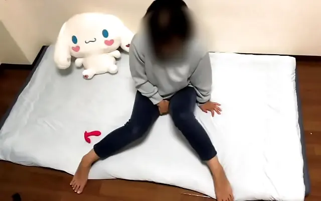 Monthly urges take over as she indulges in forbidden slick touches