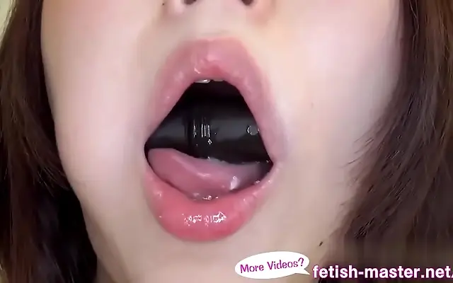 Japanese Spit and Tongue Fetish with Intense Nose Licking and Kissing
