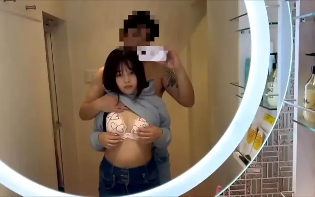 My Japanese girlfriend can't hide her pleasure during our secret love session