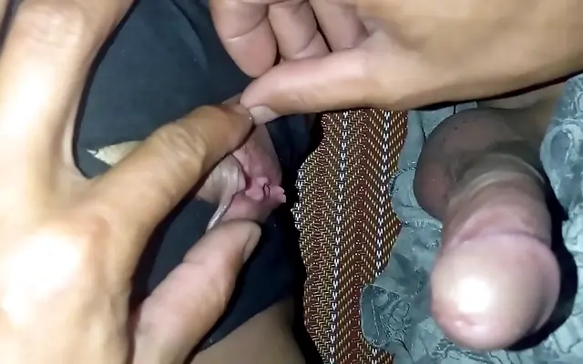Cock sneaks into her tight wet pussy through the panty hole