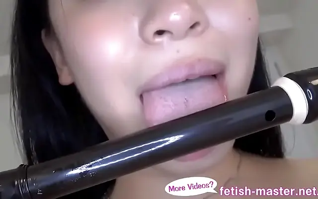 Sensual Japanese Tongue Play and Spit Kissing Fetish Fun